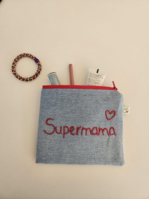 Small all-purpose bag | with embroidery | upcycled