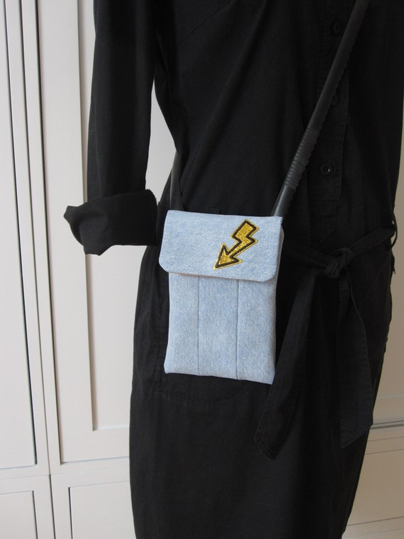 Shoulder bag made of denim fabric | upcycling | with patch