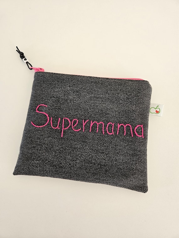 Small all-purpose bag | with embroidery | upcycled
