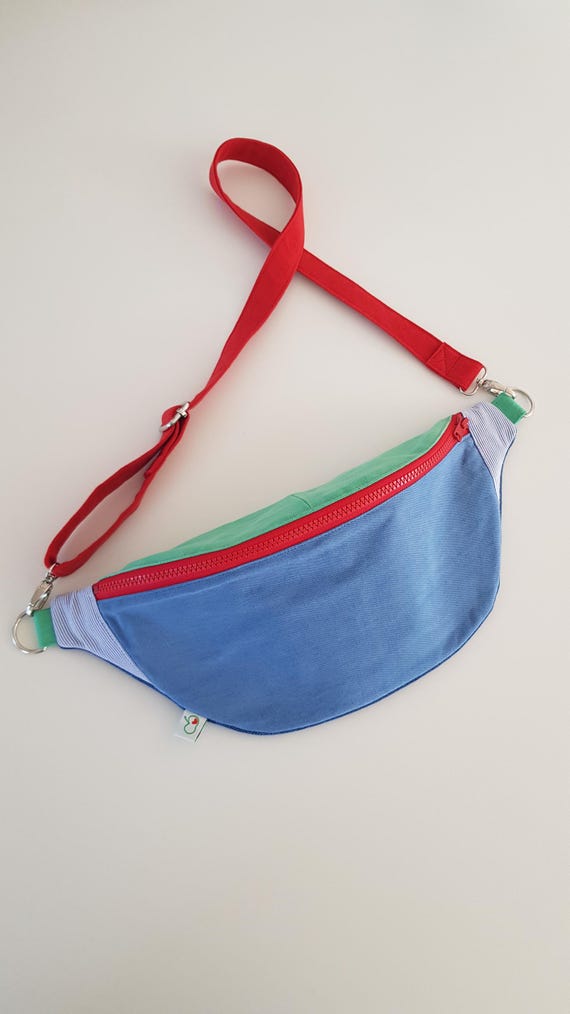 colorful denim fanny pack | upcycling