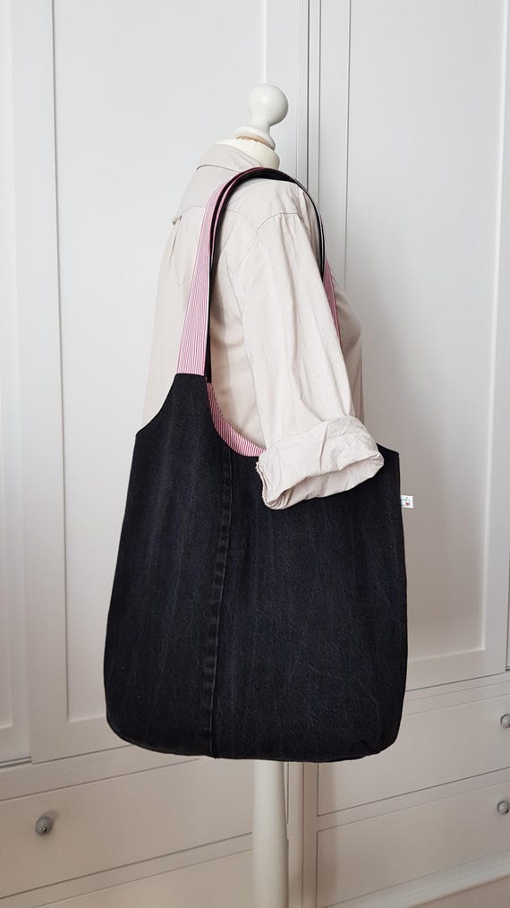black denim pouch bag | upcycling