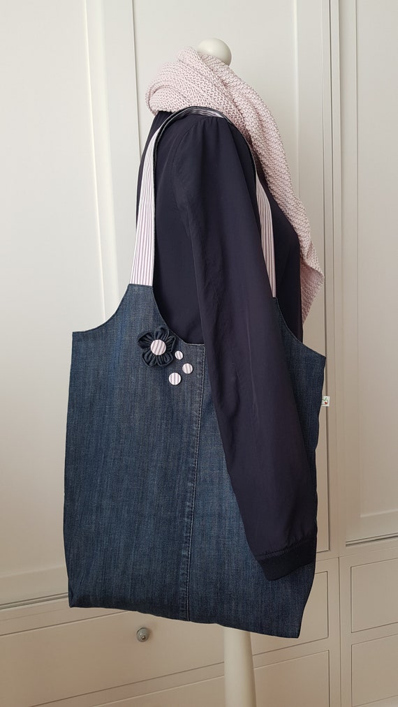 blue denim pouch bag | upcycling