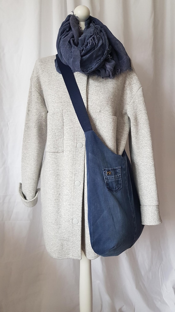 Hobo bag made of denim I upcycled