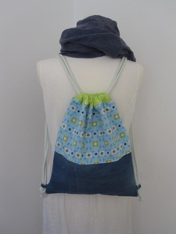 summery gym bag | upcycling | floral pattern