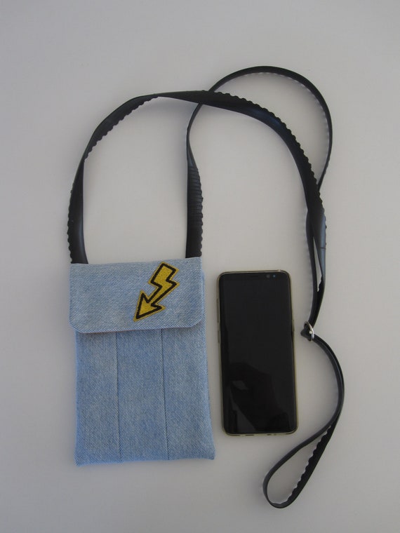Denim shoulder bag | upcycled | with patch