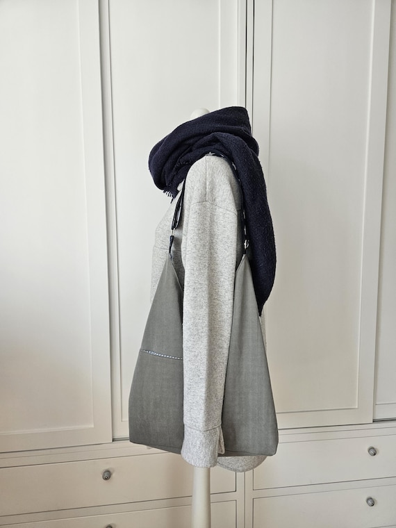 Casual hobo bag in sage green | upcycled