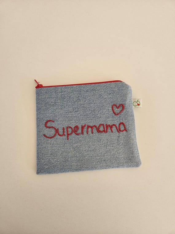 Small all-purpose bag | with embroidery | upcycled