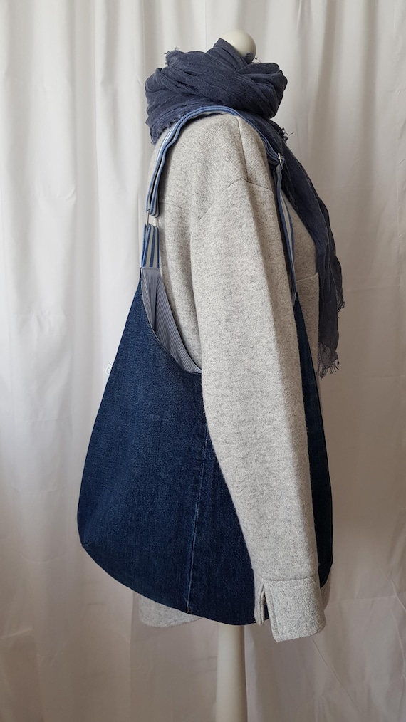 Maritime hobo bag made of denim I upcycled