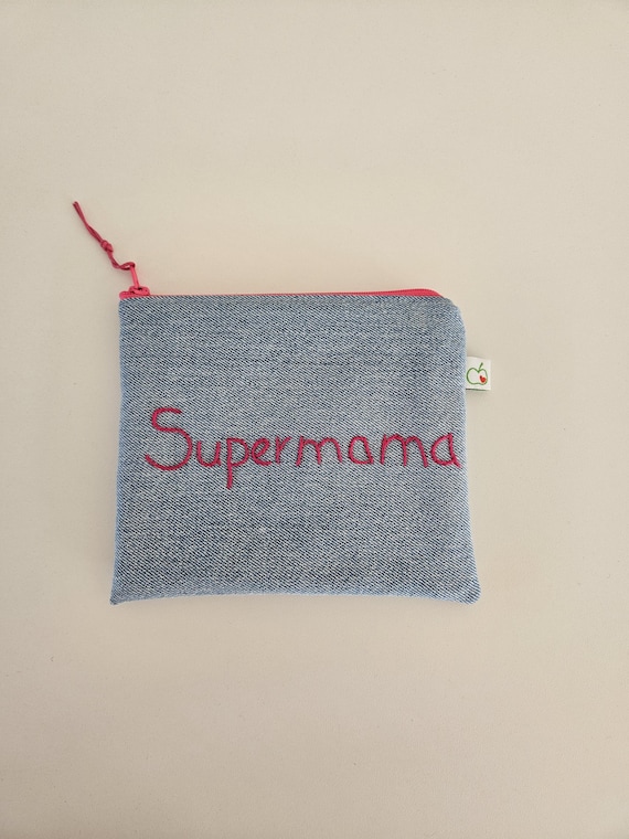 Small all-purpose bag | with embroidery | upcycled