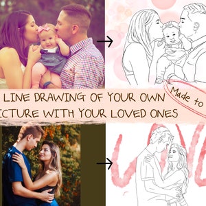 DIBUJO DE LÍNEA / Hecho a pedido / Dibujo de línea de su propia fotografía / Personalizado