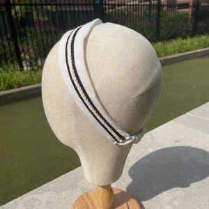 Linen Grosgrain Ribbon Narrow Elastic Headband