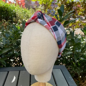 Holiday Tartan Cross/Crossed Top Headband