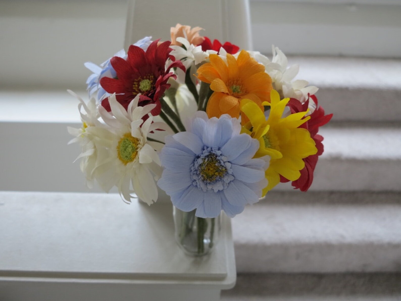 Handmade Crepe Paper Gerbera Daisy Mini Arrangement Etsy UK