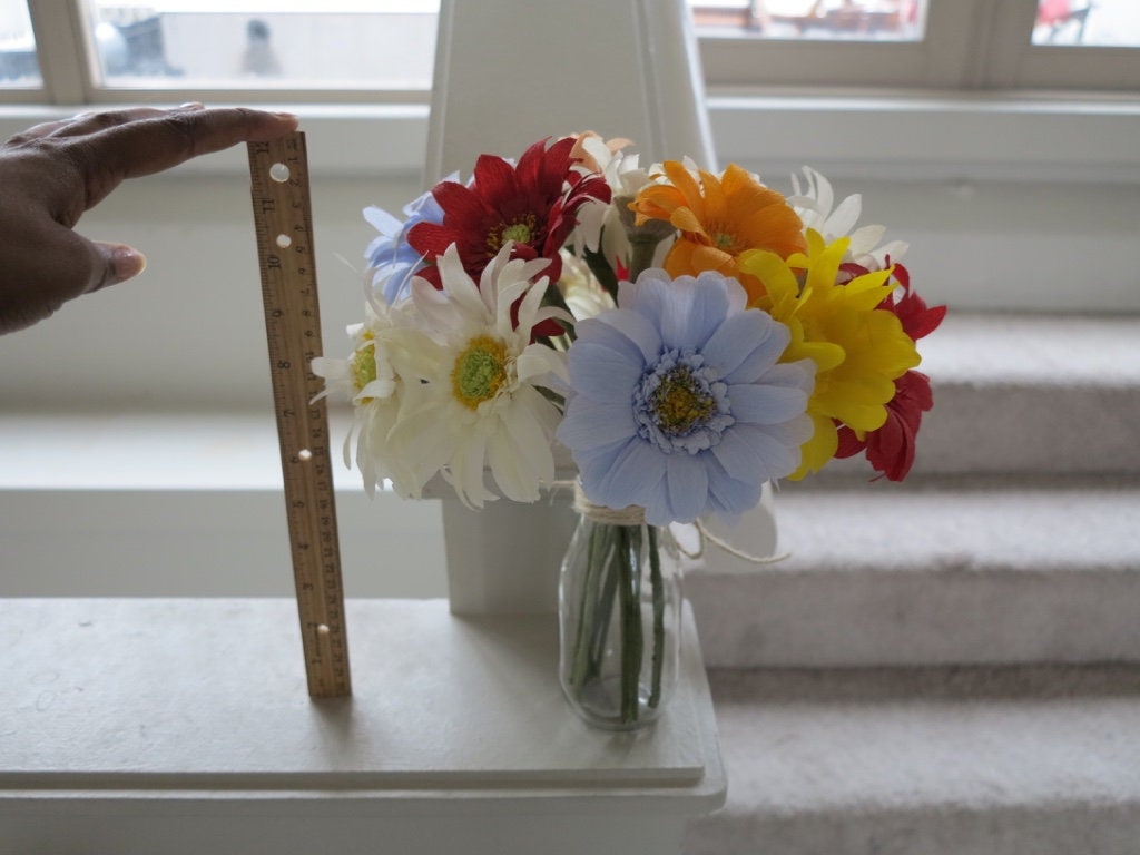 Handmade Crepe Paper Gerbera Daisy Mini Arrangement Etsy UK