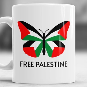 Gratis Palestijnse vlindermok / wit / koffie