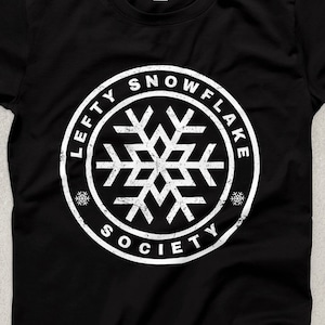 Lefty Snowflake Society Ringspun T-SHIRT / Politics / Christmas / Left Wing
