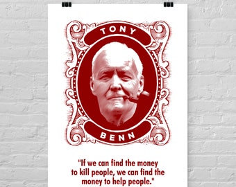Tony Benn Giclée POSTER / A1 / A2 / A3 / A4 / Labour Hero / Socialist / Socialism / Left Wing