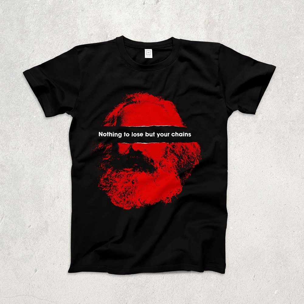 Image of Karl Marx Ringspun T-Shirt/Nothing To Lose But Your Chains Urban Vintage