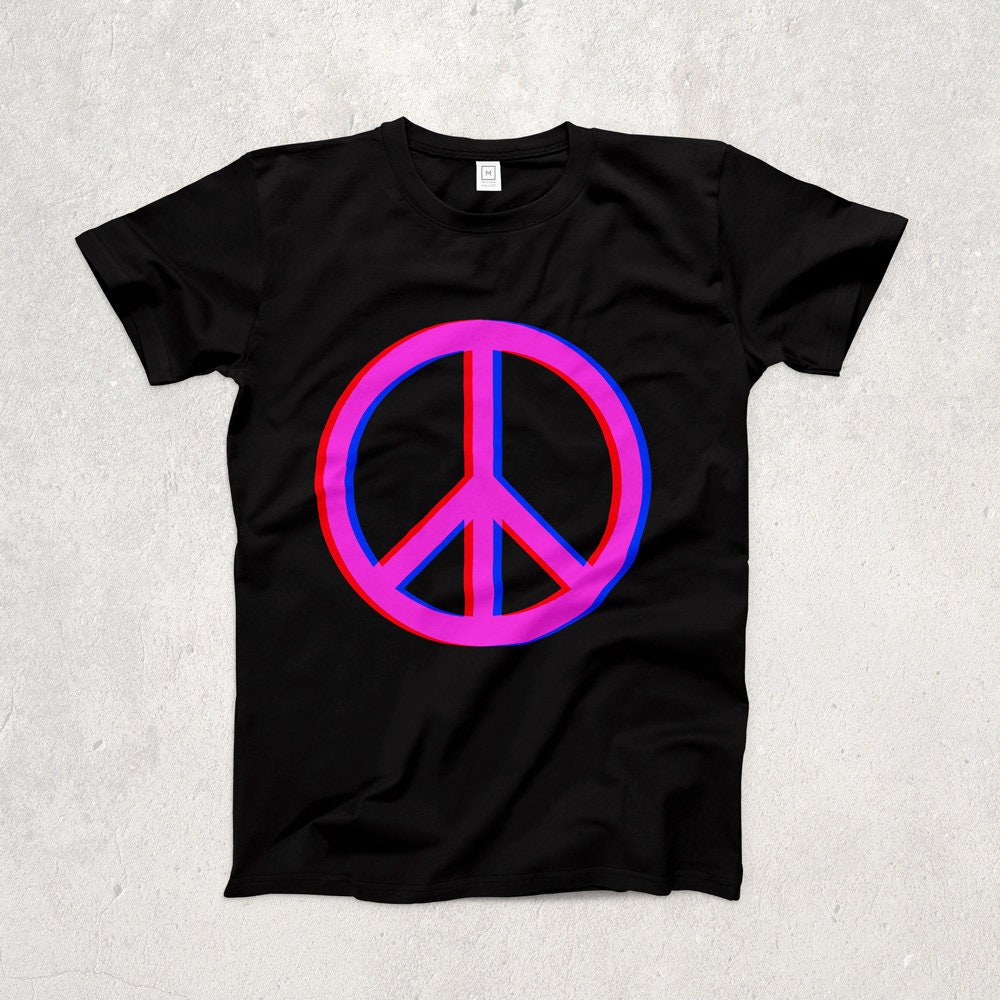 Image of Psychedelic Peace Ringspun T-Shirt/Sign