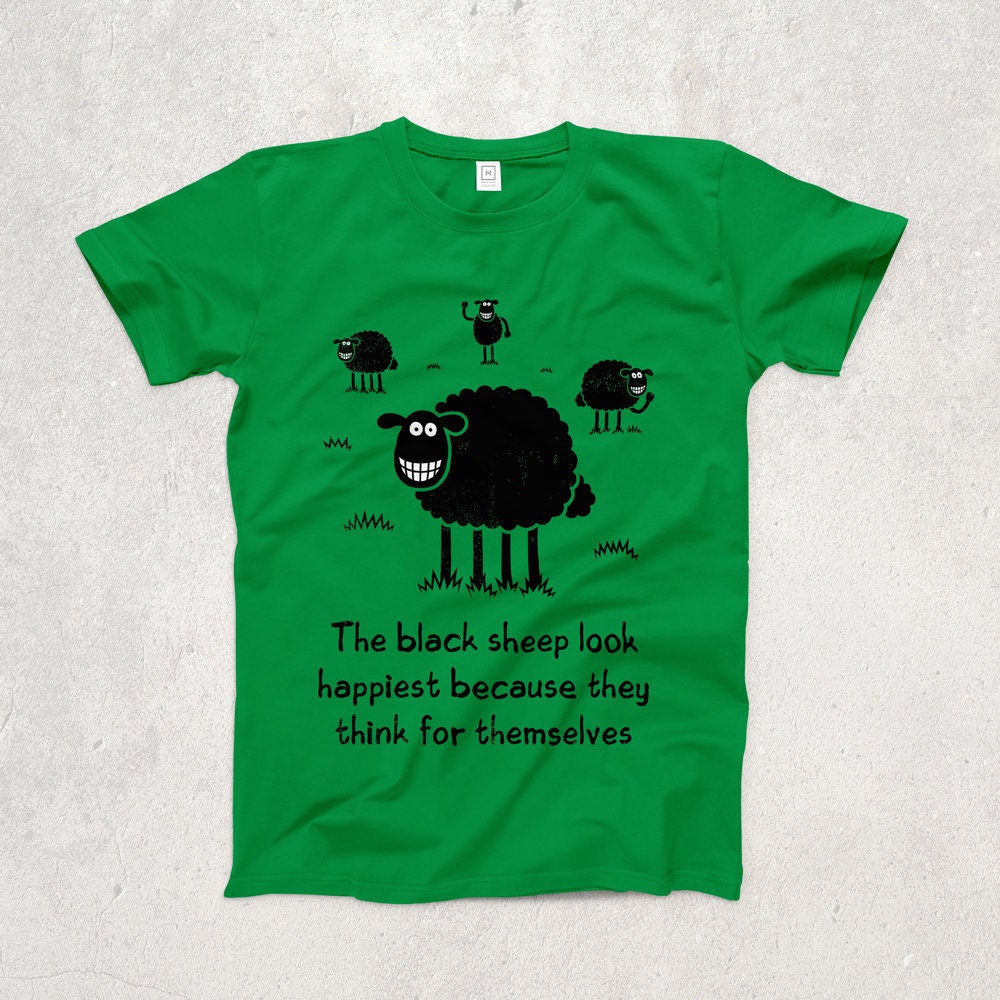 Image of Black Sheep Ringspun T-Shirt/Happy Funny