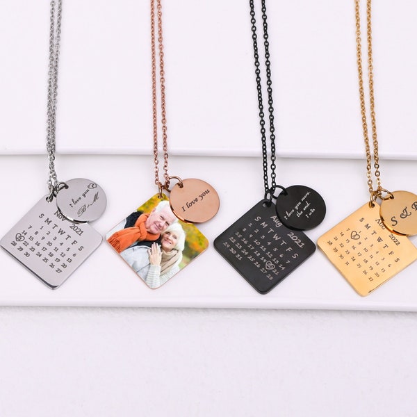 Calendar Necklace Etsy