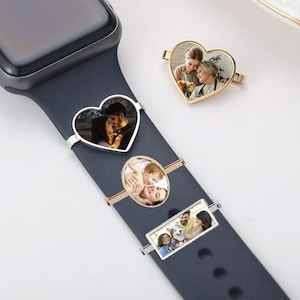 Custom Photo Watch Charm Sport Band Charm Personalized Smart Watch Jewelry Accessory Gift Personalized Apple Watch Strap Charm