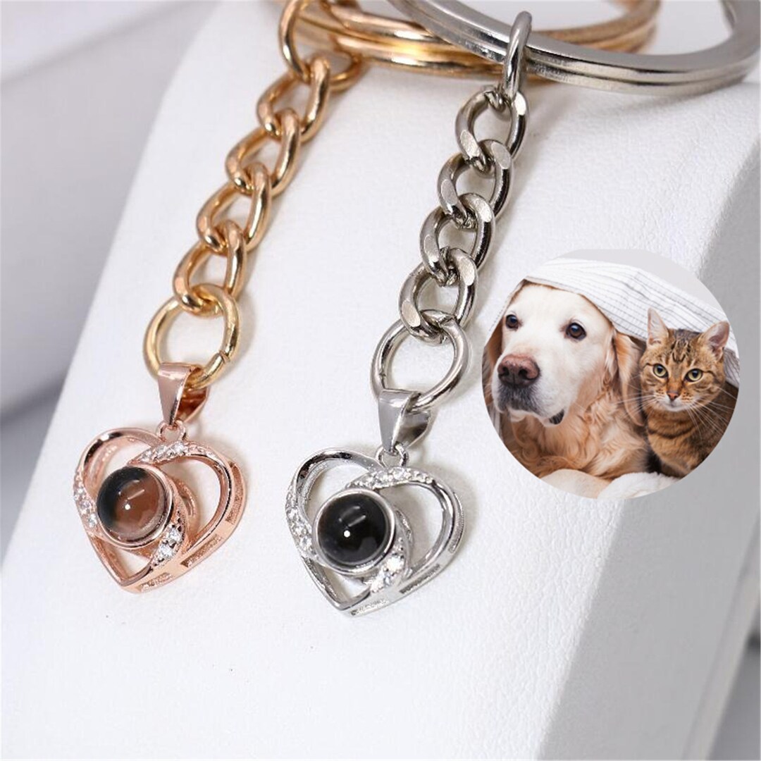 Custom Keychain Projection Photo Keychainpet Memorial for Etsy