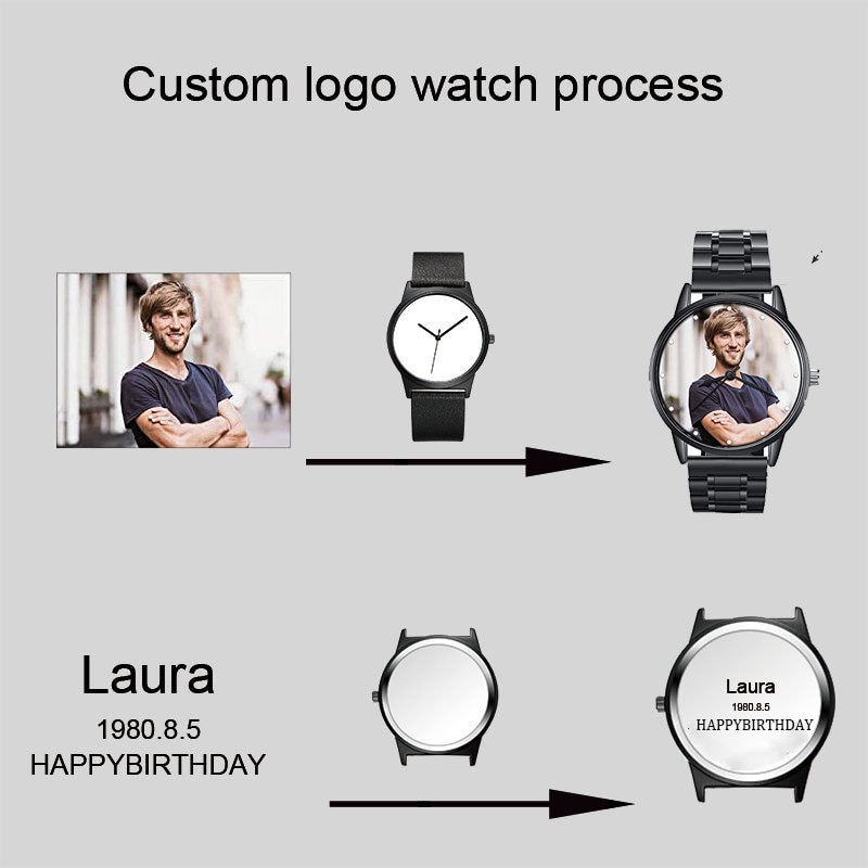 Personalized Photo Watches for Men Women Custom Quartzite Any - Etsy