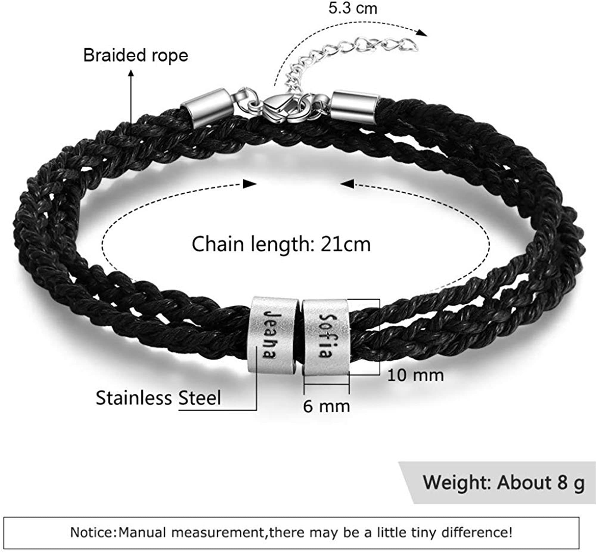 MEN Bracelet Personalized Custom Name Braceletfamily Name Etsy UK