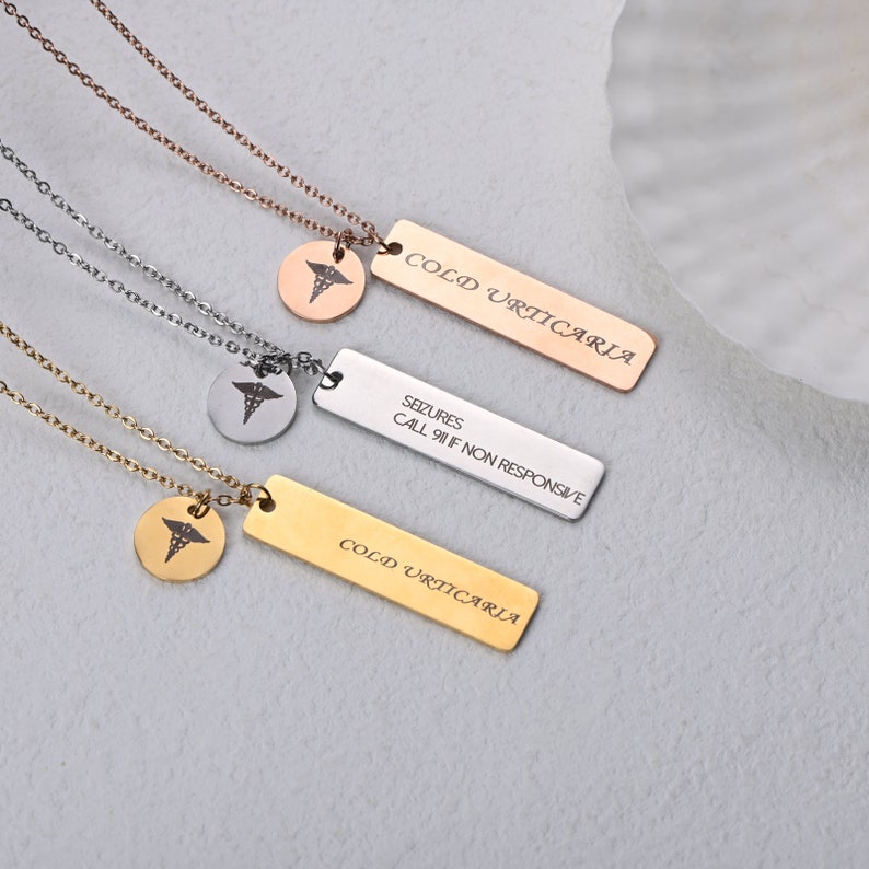 Personalized Medical Diabetes Medical ID Necklaces for Women - Etsy