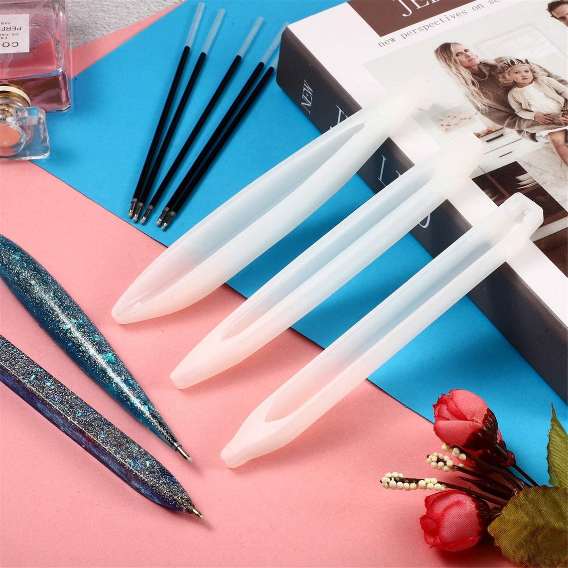 Pen Resin Mold Silicone Ballpoint Molds Epoxy Casting Mold Pen Etsy
