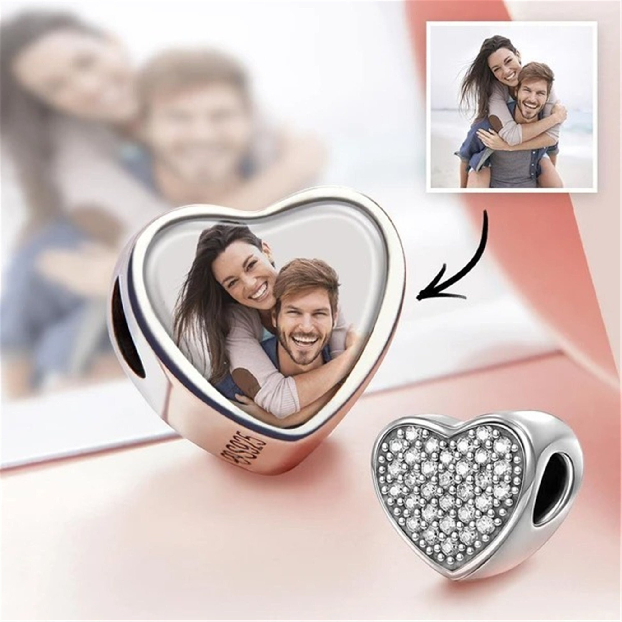 Personalized Custom Photo Bracelet-925 Sterling SilverPhoto Bead- fit…