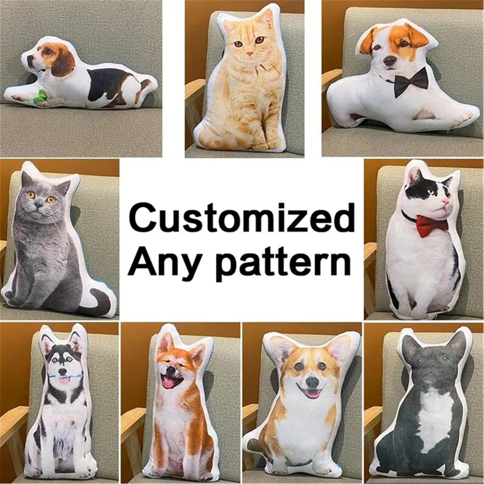 Custom 3D Shaped Pet Pillow-personalized Photo DIY Pet Cushion | Etsy