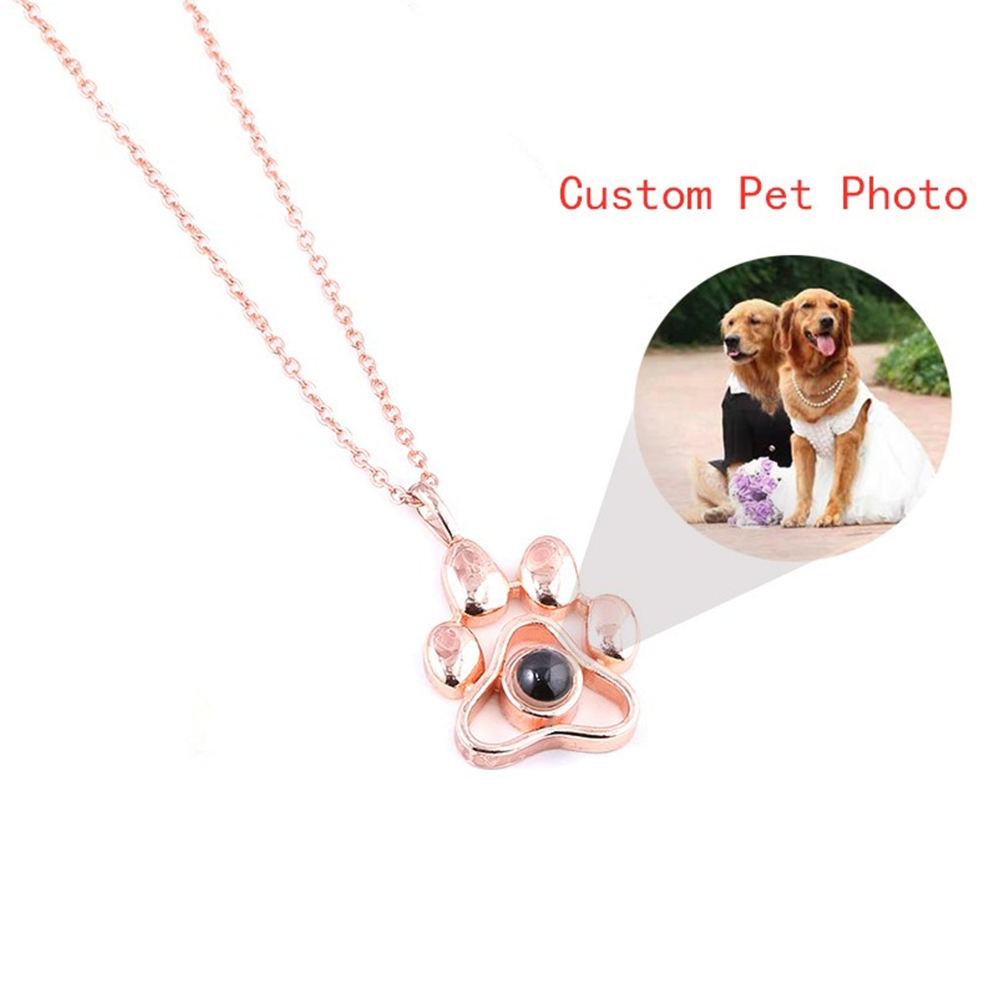 Personalized pet photo necklace projection Clearance