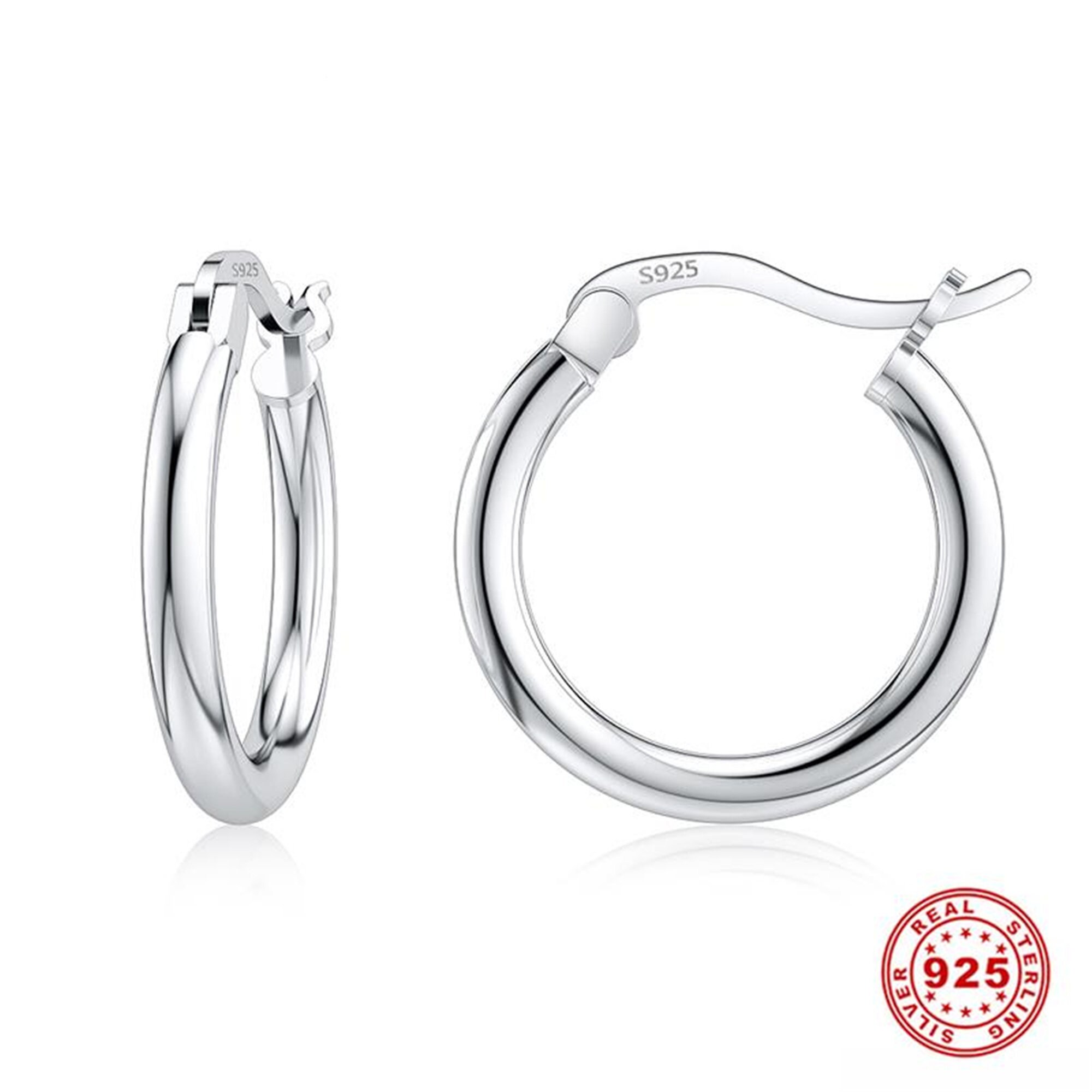925 Sterling Silver Hollow Cube Hoop Earrings – Women's Jewellery Gift