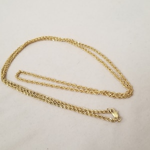 35&quot; Gold-tone Rope Chain Necklace with Spring Clip Clasp
