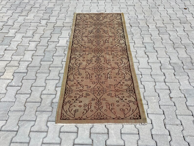Faded Rug Bedroom Rug Vintage Rug Organic Rug 3x6.7 ft Handmade Rug Turkish Rug Oushak Rug Wool Rug Area Rug Oriental Rug