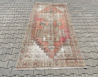 Oushak Runner Rug,Oushak Rug,Vintage Rug,Bedroom Rugs,Anatolian Rugs,Turkish Rug,Turkish Runner Rug,Wool Rug,Handmade Rug,Rugs,4.2x8 Ft,A461