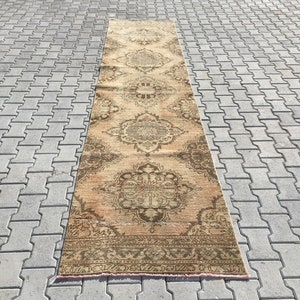 Oushak Läufer, Vintage Teppich, Türkischer Läufer, Oushak Teppich, 2,9x12,6 Füße, Läufer Teppich, Boho Teppich, Oushak Teppich,Anatolischer Teppich,Vintage Teppich,B 336