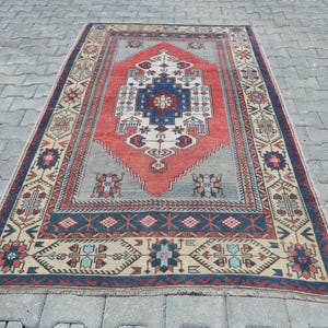 4x8, Area Rug, Oushak Vintage Rug, Home Decor For Living, Neutral Rug, Anatolian Rug, Antique Rug, 4x8 Vintage Rug, 4x8 Turkish Rug, A1461