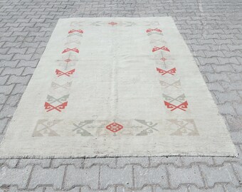 5x8 Rug, Area Rug, Wool Rug, Handmade Rug, Neutral Rug, Boho Rug, Kids Rug, 5x8 Area Rug, 5x8 Turkish Rug, Living Room Rug, Turkey Rug,A1296
