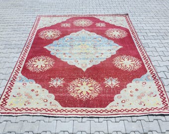 Oushak Area Rug, Living Room Rugs, Handmade Rug, Neutral Rug, 8x10 Rug, Turkish Area Rug, 8x10 Vintage Rug, Vintage Area Rug, Area Rug,P 113