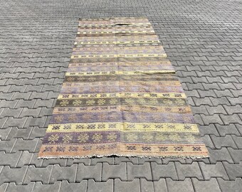 Kilim Rug, Anatolian Kilim Rug,Turkish Rug,Handwoven Rug,Vintage Kilim Rug,Turkish Kilim Rug,Bohemian Area Rug,150x360 cm/4.9x11.8 ft,KK 111