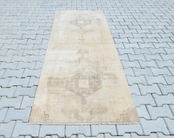 Turkse loper, Oushak-loper, loper, vloerkleed, gang, keukentapijt, vintage loper, Oushak-vloerkleed, loper, Turkse tapijtloper, vintage tapijtloper, vintage tapijtloper, B3440