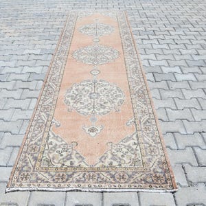 3x11 Runner Rug, Handmade Runner Rug, Oushak Runner Rug, 3x11 Turkish Runner, Vintage Runner Rug, 3x11 Oushak Rug, Kitchen Runner Rug, B2920