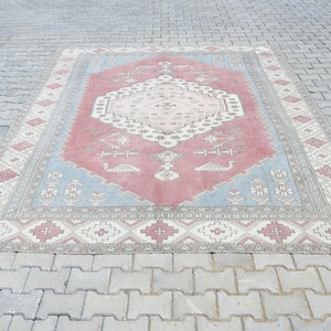 8x10 Rug, Area Wool Rug, Wool Turkish Rug, Oushak Large Rug, 8x10 Vintage Rug, Handmade Rug, Anatolian Area Rug, Antique Rug, Area Rug,A1519