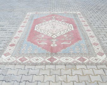 8x10 Rug, Area Wool Rug, Wool Turkish Rug, Oushak Large Rug, 8x10 Vintage Rug, Handmade Rug, Anatolian Area Rug, Antique Rug, Area Rug,A1519