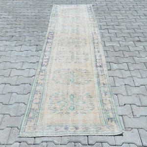 Turkish Runner Rug, Turkish Rug 3x11, Oushak Rug 3x11, Rug 3x11, Oushak Runner Rug, Runner Rug 3x11, Runner Rug, Kitchen Rug,Entry Rug,B3384