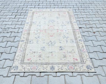 Oushak Rug, Vintage Rug, Neutral Rug, Boho Rug, Soft Rug, Kids Rug, Turkish Rug, Anatolian Rug, Antique Rug, Farm House Rug, Area Rug, S2330
