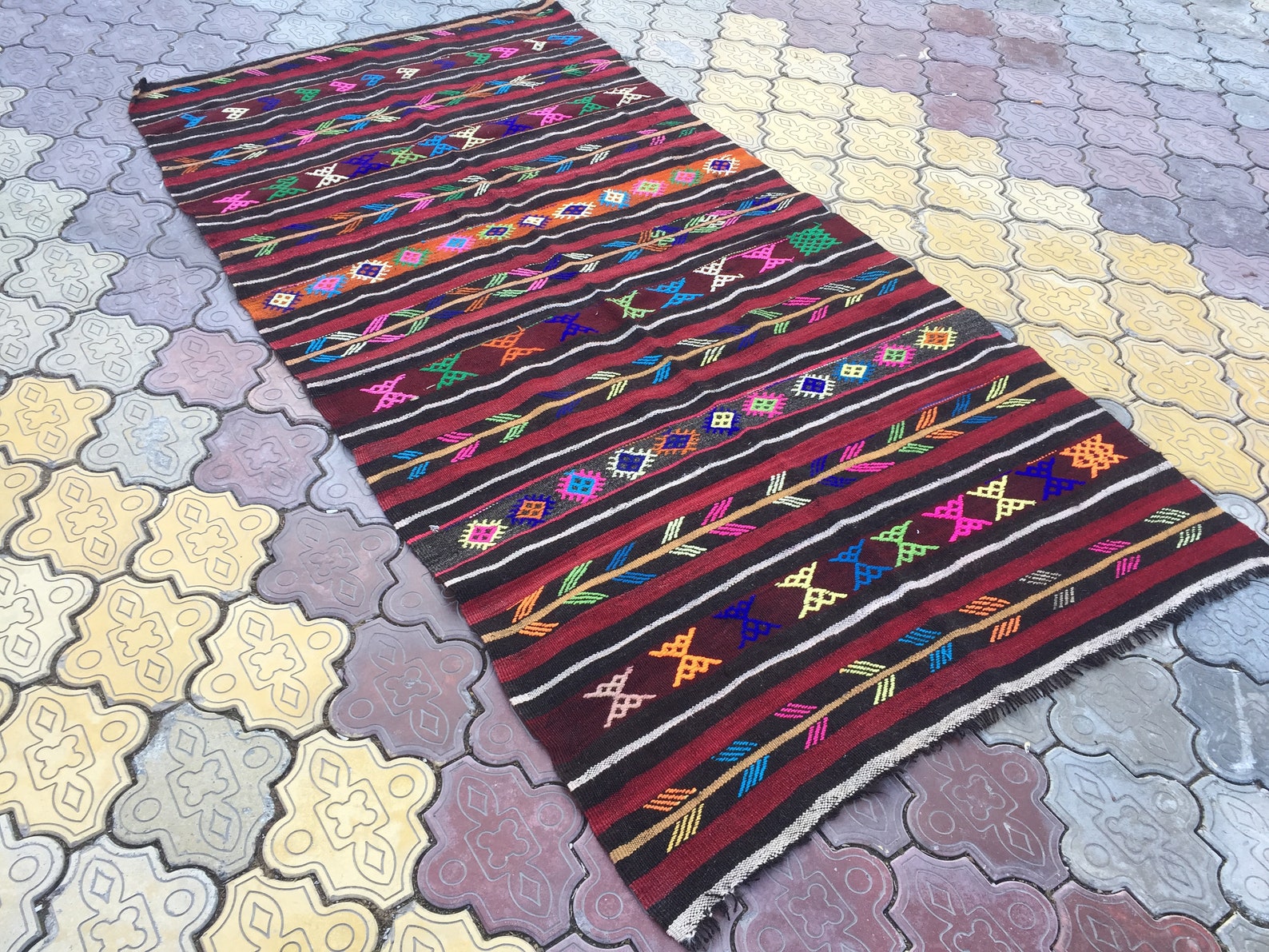 Turkish Kilim Rug Vintage Rug Kitchen Kilim Rug Bohemian Kilim Rug ...